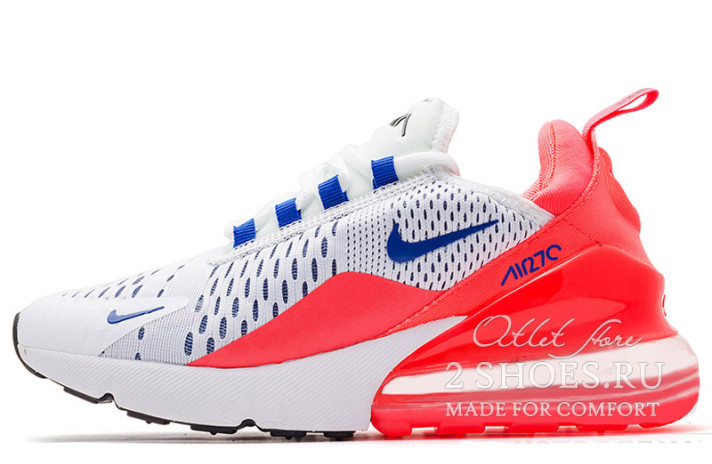 Кроссовки Nike Air Max 270 White Pink Blue  белые