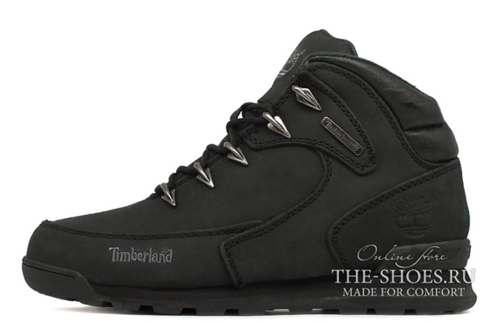 Ботинки Timberland Euro Rock Mid Hiker Black Full  черные
